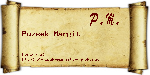 Puzsek Margit névjegykártya